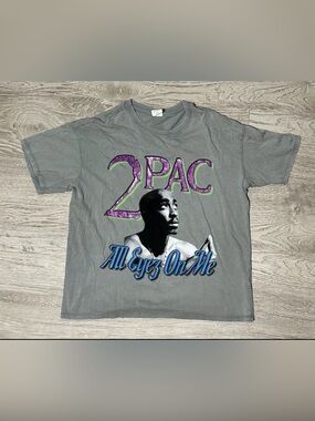 2Pac All Eyez On Me Graphic Womens T-Shirt - Gray
